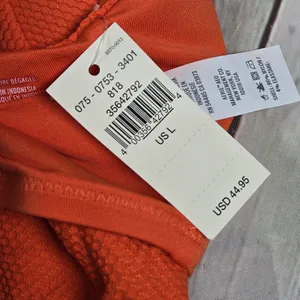 Aerie Orange Textured Lettuce‎ Hem Scoop Bikini Swim Top Crop Bra L thumbnail 5