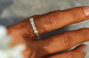 Delicate Daisy Flower Ring Silver Size 6 thumbnail 1