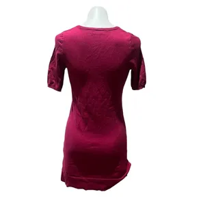 Lulus Women's XS Pink Half-Sleeve Sweater Dress V-Neck Knit thumbnail 6