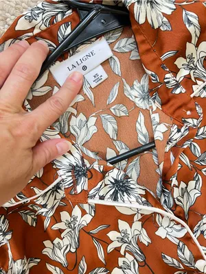 La Ligne X Target Pajamas Set Floral Button Down Top Longsleeve & Bottom XSmall thumbnail 5