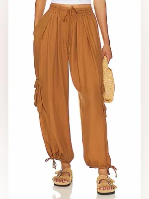 Free People Palash Cargo Pants in Goldenrod thumbnail 3