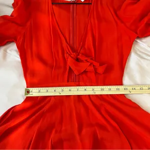 Yumi Kim Over The Edge Dress Vibrant Red Tie Front‎ Cutout Mini Size XS thumbnail 16