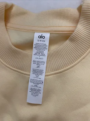Alo NWT Cropped Accolade Crewneck Candlelight Yellow Size S thumbnail 8