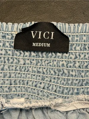 Vici Light Blue High-Low Tiered Maxi Skirt with Smocked Waist size Medium thumbnail 6
