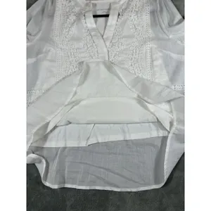 Soft Surroundings Embroidered Top & Tank Large Crochet White Summer Romantic‎ thumbnail 9