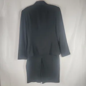 Vintage Kasper ASL Black 2-Piece Blazer & Pencil Skirt Suit Set Satin Collar 6 thumbnail 5