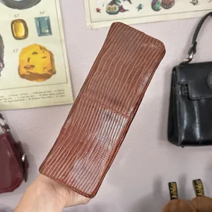 Vintage 50s 60s Bellstone Snakeskin Kisslock Elegant Brown Leather Handbag thumbnail 3
