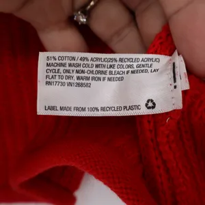 Wild Fable Womens Red Cropped Shaker Knit Crew Neck Sweater Size L thumbnail 3