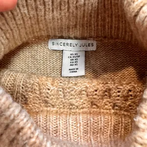 Sincerely Jules Xsmall XS Sleeveless Sweater‎ Knit Mock Neck Cable Knit Vest thumbnail 3