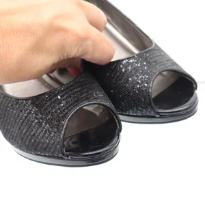 Kelly & Katie Pumps Womens 8.5 Peep Toe Black Shimmer Glitter Stiletto Good thumbnail 9