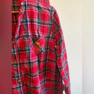 Ralph Lauren Red Green Plaid Flannel Pajama Set Size Small thumbnail 2