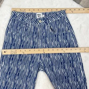 Princess Polly Danica Jeans Womens 0‎ Blue White Painted Stripe Crop Straight thumbnail 10