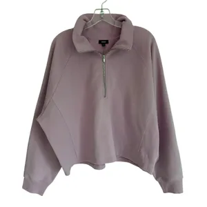 Express Womens Lavender Purple Fleece Quarter Zip Pullover Sweatshirt XL NWT thumbnail 4