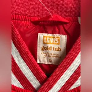 Levi’s Gold Tab Redwood Tech Baseball Jacket Women’s XL Oversized Red‎ Bomber thumbnail 7