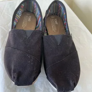 Toms Womens Classics Canvas Alpargata Slip-Ons 10002472 Black On Black sz W9 thumbnail 2