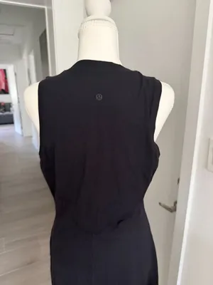 LULULEMON Black Ribbed Maxi Dress Size 8 Womens thumbnail 2
