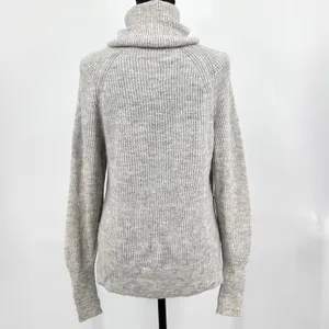 Quince Merino Wool‎ Alpaca Sweater Women's S Quiet Luxury Funnel Neck Gray Small thumbnail 3
