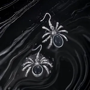 1 Pair Of Gothic Style Drop Earrings Horror Spider‎ Design thumbnail 7