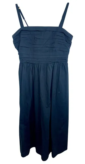 Abercrombie & Fitch Black Pleated Smocked Back Formal Midi Dress Womens Size XL thumbnail 1