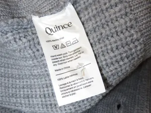 Quince Gray Cable Knit Cardigan Sweater Collared Button Front 100% Wool Medium thumbnail 8
