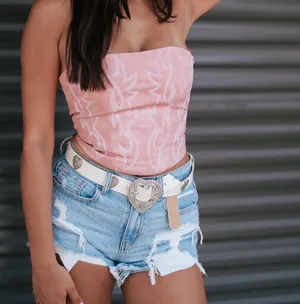 Boutique Leather Western Corset Top thumbnail 2