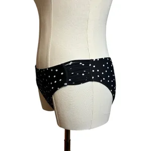 Black White Strappy Side Bikini Bottom Swim Medium Coquette Minimalist Y2K thumbnail 8