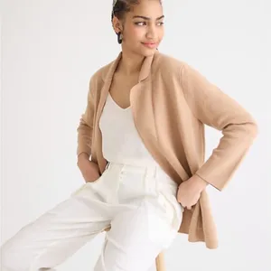 J. Crew Eloise Sweater Blazer-Tan/Khaki-Women's Size Small- 100% Cotton thumbnail 1