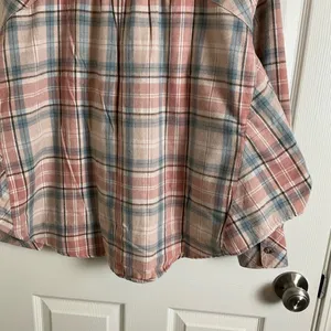 Oversized Plaid Flannel Shirt Button thumbnail 8