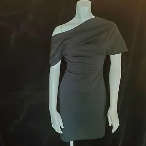 Asos Black Fallen Shoulder Dress (2) thumbnail 3