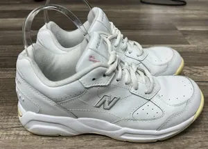 New Balance 574 Sneakers Women’s 7.5 White Breast Cancer Awareness Walking Shoes thumbnail 1