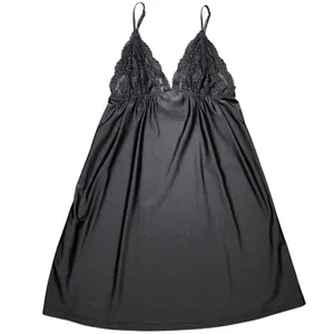 Ambrielle Womens Chemise Black Lace Bodice Empire Waist Nightgown Size‎ M thumbnail 4