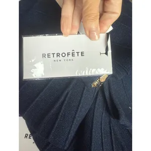 Retrofête Audrina Metallic Knit Mini Dress Navy‎ Size L thumbnail 6