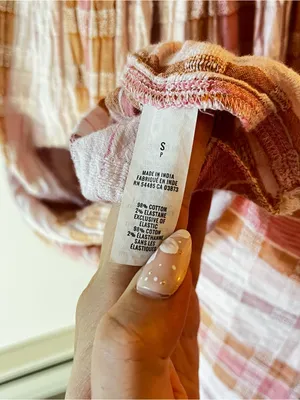 Aerie Plaid textured Pink and orange Button-Front Sundress thumbnail 7