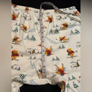Disney Winnie the Pooh size extra large pajama pants with a cute winter scene. thumbnail 10