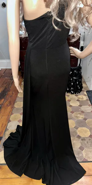 PromGirl Black With Silver Detailed Beading Prom Dress thumbnail 7