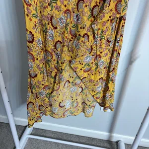 Sanctuary Yellow Floral Paisley High-Low Wrap Ruffle Skirt thumbnail 4