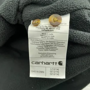 Carhartt Fleece Lined Flannel Shirt Women L Maroon Workwear‎ Button Shacket thumbnail 5