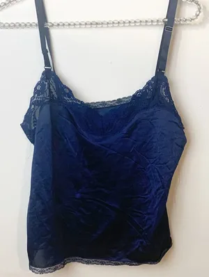 Undercover Wear Size‎ Medium Vintage Blue Lingerie Tank Top thumbnail 1