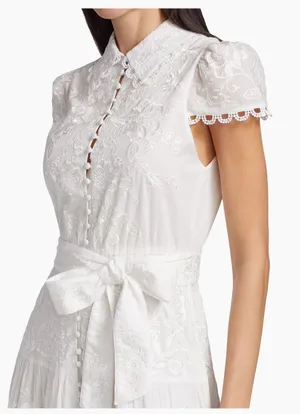 Alice + Olivia Size 4 Vannessa Belted Midi Shirtdress Retails $595 thumbnail 2
