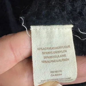 Free People Black Wool Alpaca Blend V-Neck‎ Oversized Sweater Size XS thumbnail 4