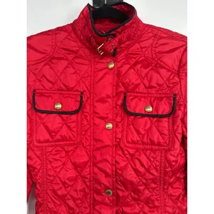 Banana Republic Red Quilted Jacket Womens S Preppy‎ Equestrian Old Money thumbnail 3