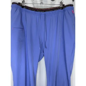 Heart Soul Size 2X Petite Scrub Pants Elastic Waistband & Pockets Ceil Blue thumbnail 2
