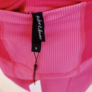 NWT For Love & Lemons Dani Ribbed Pink Bike Shorts thumbnail 2