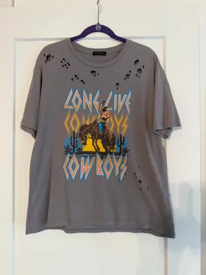 Zutter Distressed Graphic Tee Gray thumbnail 2