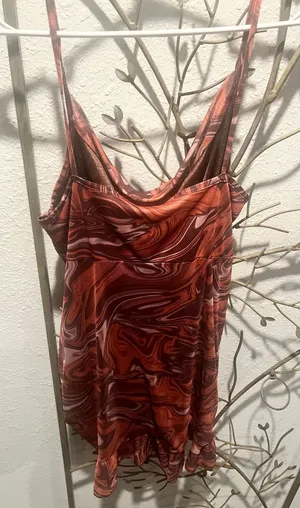Tye dye scrunch dress Red Size L thumbnail 1