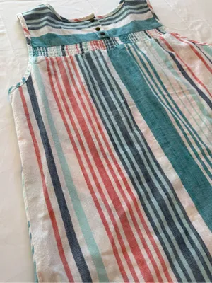 Aventura Organic Cotton Striped Tank Top Medium Sleeveless Boho Coastal thumbnail 6