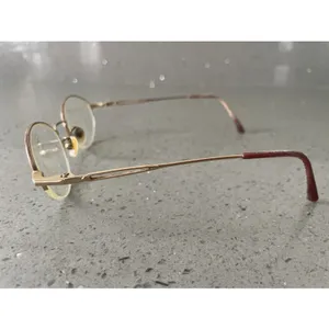 Safilo Eyeglasses Frames ONLY Gold Metal Full Rim 52-19-135 Gold Italy Half Rim thumbnail 3