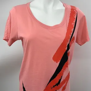 Nike peach short sleeve black swoosh T-shirt medium thumbnail 1