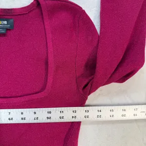 Maeve Anthropologie Top Bell Sleeve Square Neck Metallic Knit Blouse‎ Small thumbnail 3