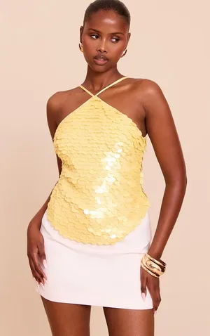 Pretty Little Thing Sequin Top Halter thumbnail 1